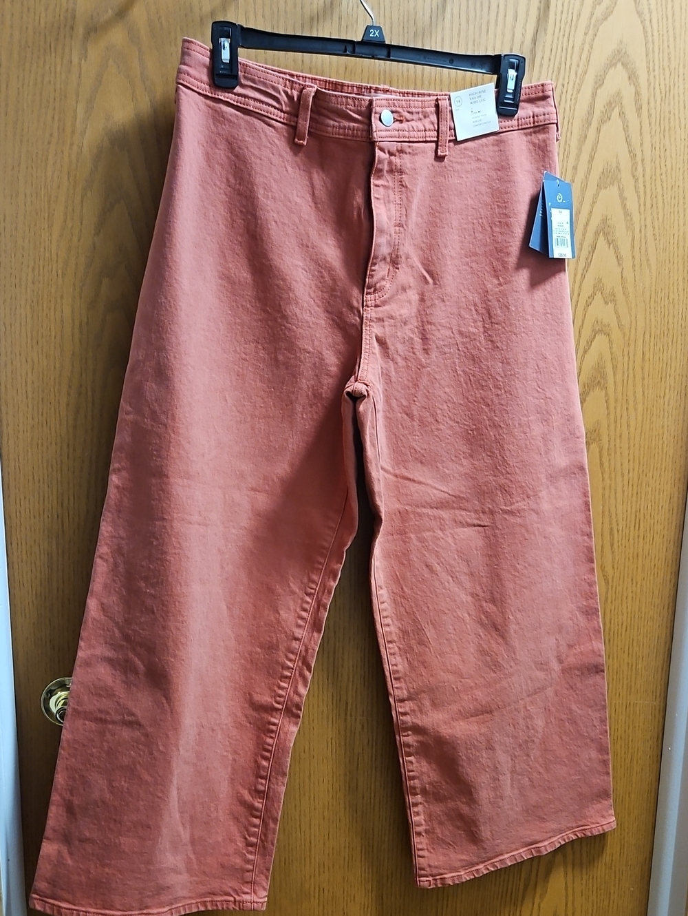 Red Sailor Wide-Leg Jeans. NWT